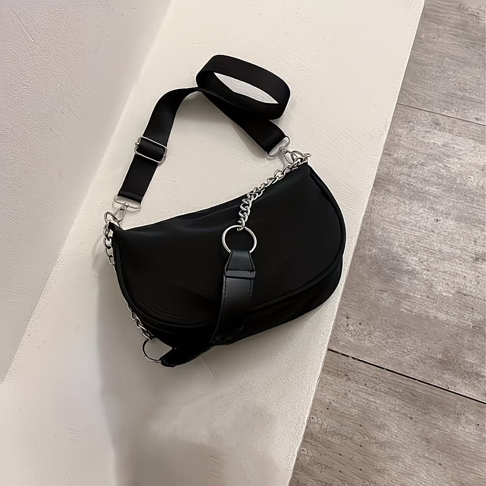 Luxury Bags Korea - クロスボディバッグ女性カジュアルオールマッチショルダーバッグチェーン韓国学生通勤ハンドバッグデザインされた高級クールポータブルデイリーバッグ