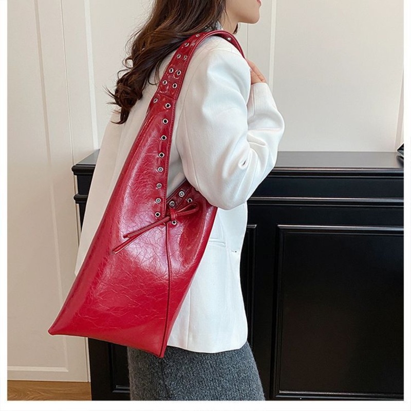 Luxury Bags Amazon - フランスのライトラグジュアリーバケットバッグ、人気のネットセレブ愛用、脇に抱える女性用バッグ、アマゾンで人気のオイルワックスレザーハンドバッグ