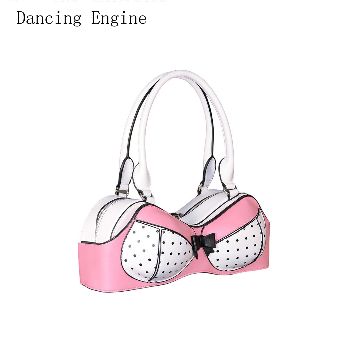 Luxury Bags Girls - 面白いユニークなブラ型ハンドバッグ、水玉模様のリボン付き財布、クールガールのデイリーストリートバッグ、ファッショナブルなデザイナーバッグ、女性用高級デザイナーバッグ