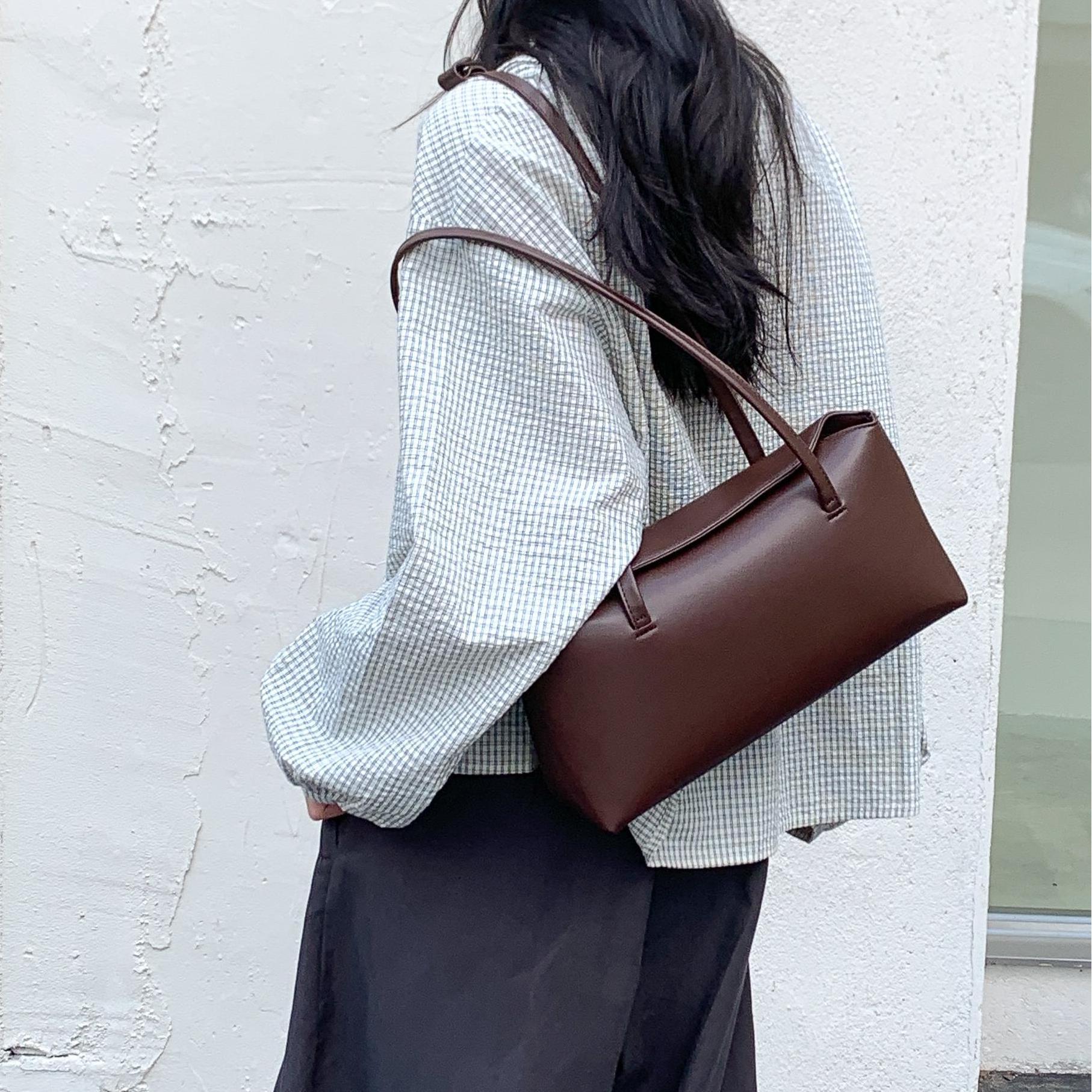 Luxury Bags Korea - 韓国製シンプルPUレザーショルダーバッグ、女性用ハンドバッグと財布、ラグジュアリーキャンディカラー、レディースアンダーアームバッグ、女性用トートバッグ、ボルサ