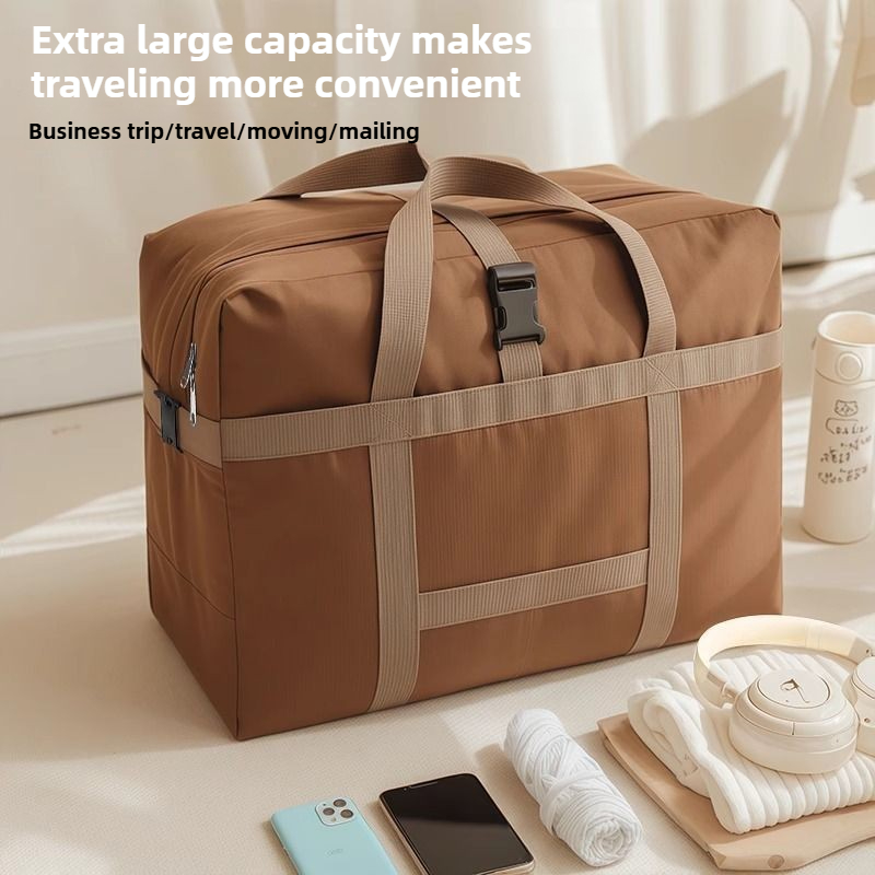 Weekender Bag Duffle - 特大トラベルダッフルバッグ 折りたたみ式オックスフォード移動用トートバッグ 航空会社預け入れ可能荷物 防水収納 耐水性 ヘビーデューティー