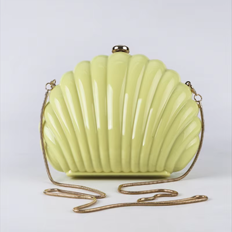 Luxury Bags Cute - レディースミニシェルバッグ アクリル製 高級デザイナーブランド製 化粧品＆携帯電話用ケース イエローベージュポーチ 可愛いショルダートートバッグ