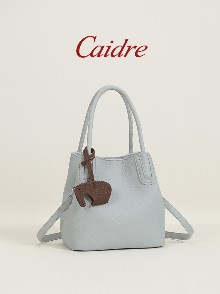 Luxury Bags Korea - Caidre 高級トートバッグ 2026 新スタイル通勤ショルダークロスボディハンドバッグソフト PU バケット形状小型サイズピュアカラー
