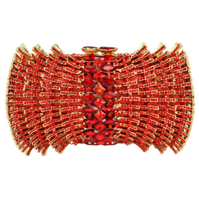 Luxury Bags Girls - レッドラインストーンフォーマルイブニングクラッチバッグダイヤモンド女性バッグ高級ホワイト/クリア/レッドWHTUOHENGウェディング財布ガールハンドバッグ