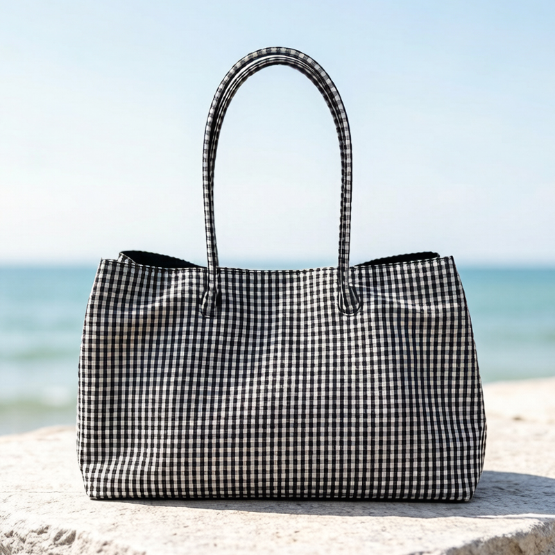 Luxury Bags 2026 - カジュアル格子柄トートバッグ レディース 高級デザイナーハンドバッグ＆財布 2026年新作 ポリエステル製 大容量