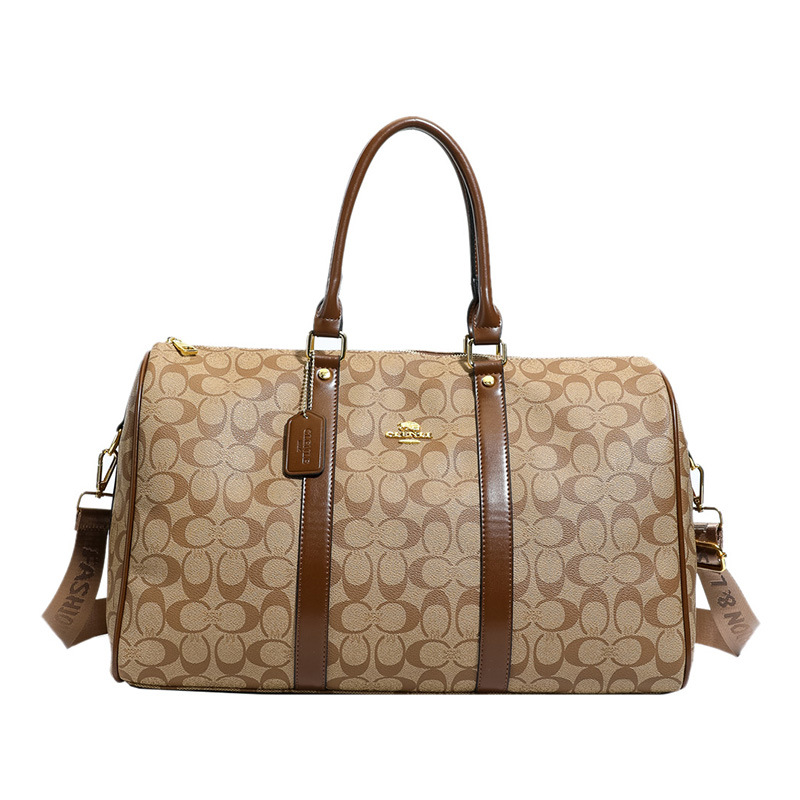 Weekender Bag Duffle - クラシックなヴィンテージモノグラムトラベルダッフルバッグ、トレンディで多用途な一泊旅行用ウィークエンダーバッグ、トップハンドルと調節可能なストラップ付き