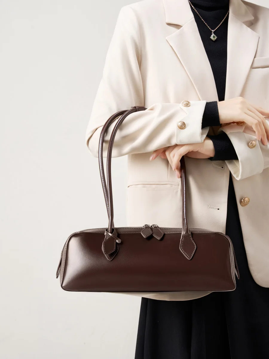 本革バッグ女性 2025 韓国高級バッグヴィンテージロングシ - Luxury Bags Korea のレビューと価格
