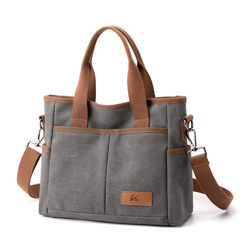 新しいカジュアルキャンバスバッグ大容量ハンドバッグ韓国スタイ - Luxury Bags Korea のレビューと価格