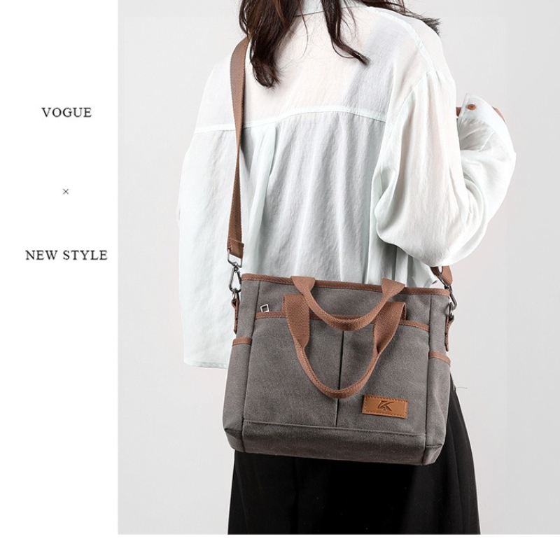 新しいカジュアルキャンバスバッグ大容量ハンドバッグ韓国スタイ - Luxury Bags Korea のレビューと価格