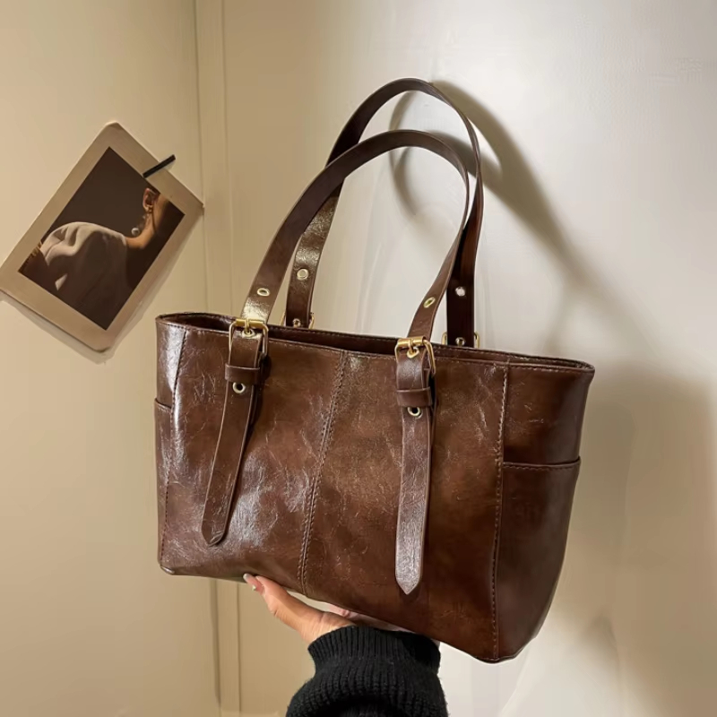大容量無地ハンドバッグ レディース 2025 韓国風 多機能 - Luxury Bags Korea のレビューと価格