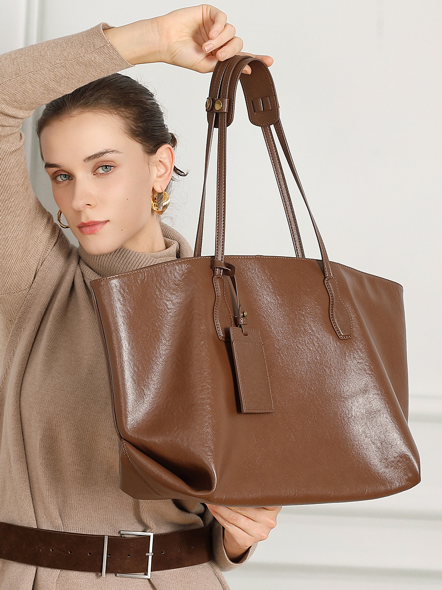 高級女性ショルダーバッグソフトレザー大容量スクエアファッショ - Luxury Bags Korea のレビューと価格