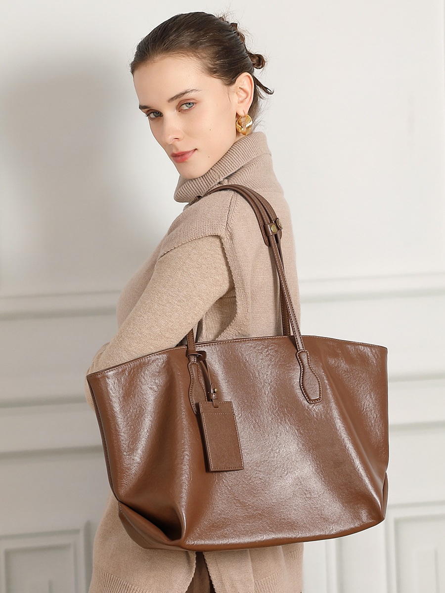 高級女性ショルダーバッグソフトレザー大容量スクエアファッショ - Luxury Bags Korea のレビューと価格