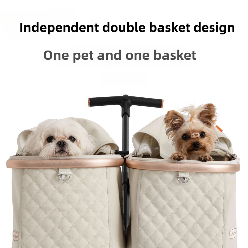 かわいい折りたたみ猫ベビーカー 2 猫用 4 輪屋外デュアル - Luxury Bags Cute のレビューと価格