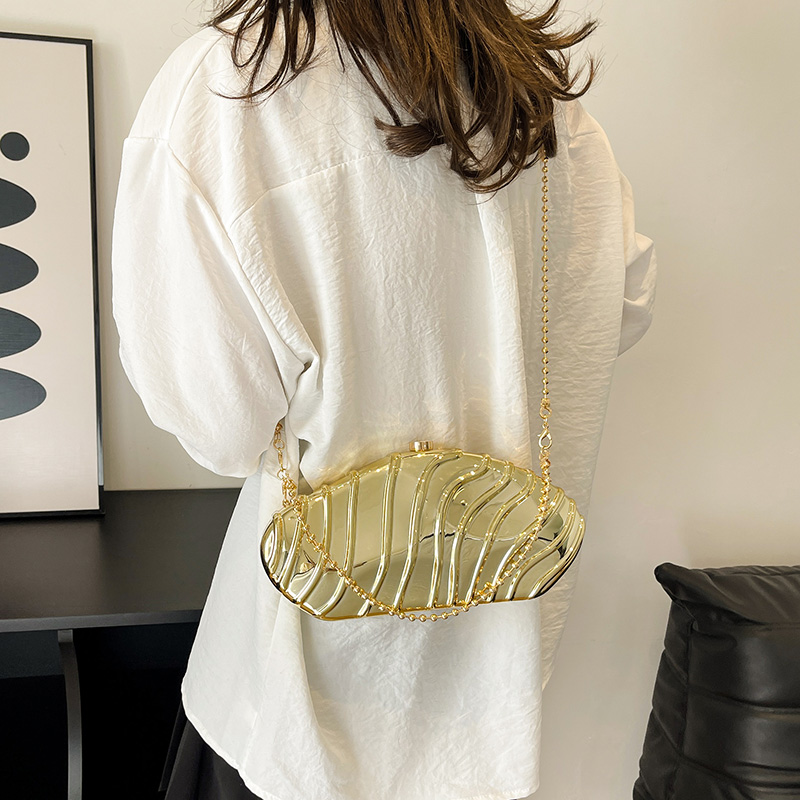 左側スモールゴールドアクリルクロスボディバッグ女性のための  - Luxury Y2K Bags のレビューと価格