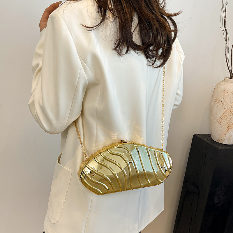 左側スモールゴールドアクリルクロスボディバッグ女性のための  - Luxury Y2K Bags のレビューと価格