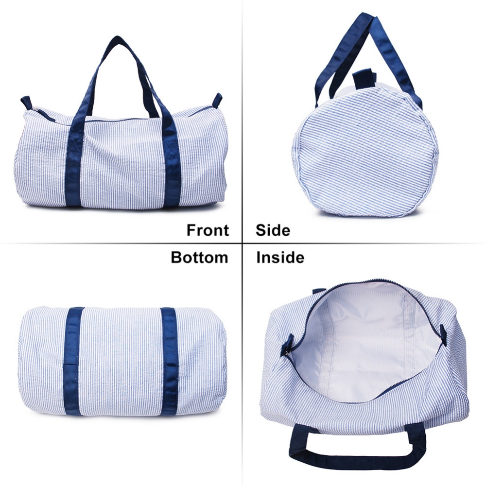 子供用シアサッカーダッフルバッグ、旅行用オーバーナイトバッグ - Weekender Bag Duffle のレビューと価格