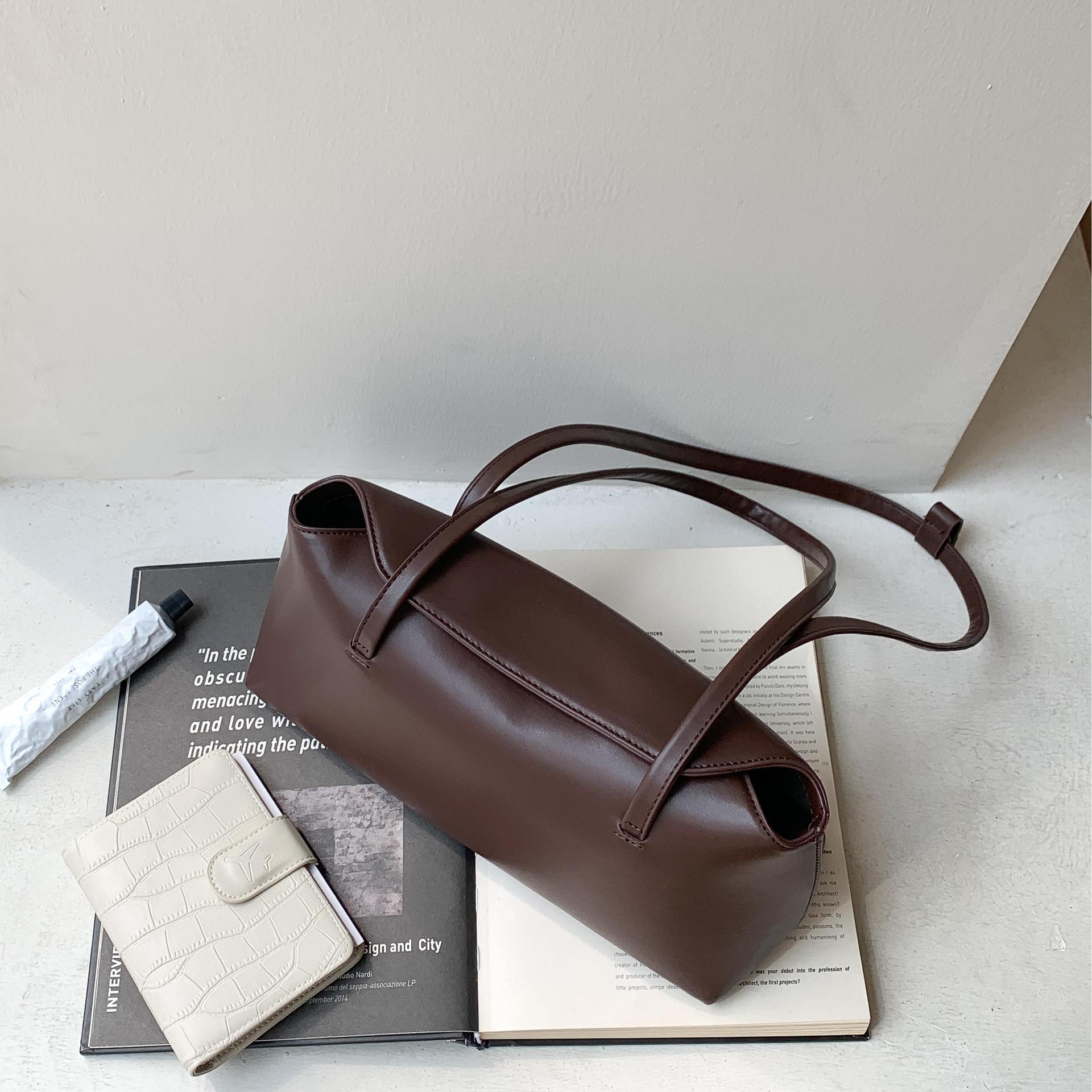 韓国製シンプルPUレザーショルダーバッグ、女性用ハンドバッグ - Luxury Bags Korea のレビューと価格