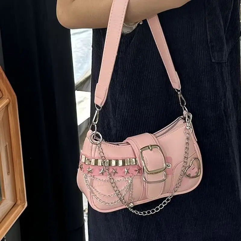高級 Y2K PU レザーガールショルダーバッグヴィンテージ - Luxury Y2K Bags のレビューと価格