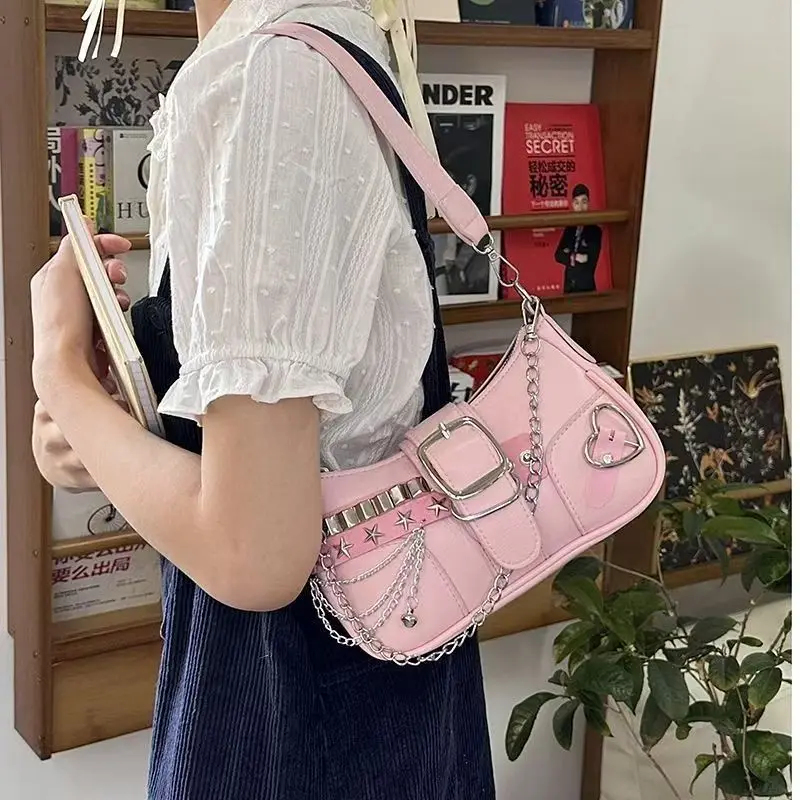 高級 Y2K PU レザーガールショルダーバッグヴィンテージ - Luxury Y2K Bags のレビューと価格