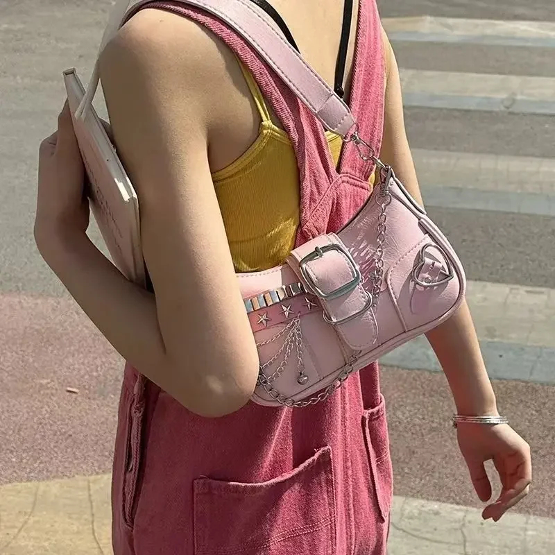 高級 Y2K PU レザーガールショルダーバッグヴィンテージ - Luxury Y2K Bags のレビューと価格