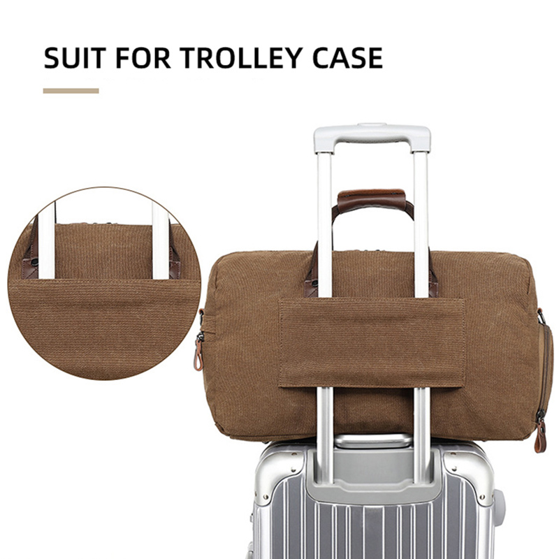40lヴィンテージキャンバストラベルバッグ,大容量,男性用, - Weekender Bag Duffle のレビューと価格