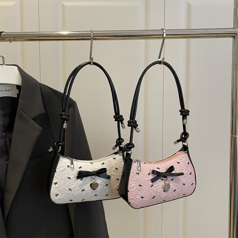 Y2k ピンクのリボン脇の下バッグ、女性用、新しいファッショ - Luxury Y2K Bags のレビューと価格