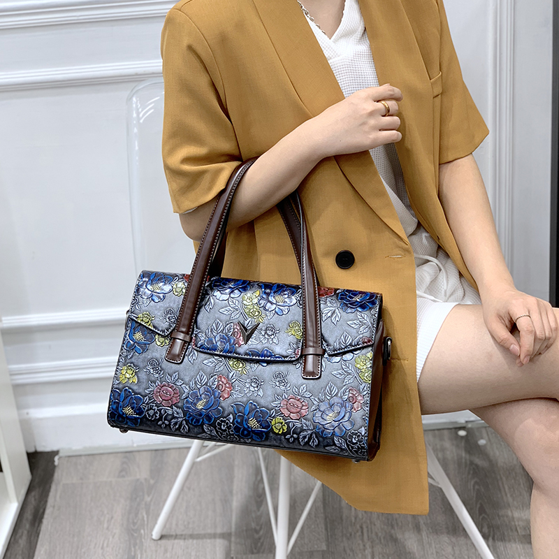 ヴィンテージ 3D エンボス加工花柄ハンドバッグ女性のための - Luxury Bags Vegan Leather のレビューと価格