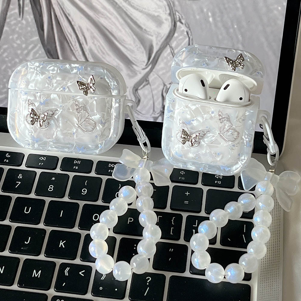 高級シェルテクスチャ金属蝶女の子ケース Airpods 4  - Luxury Bags Girls のレビューと価格