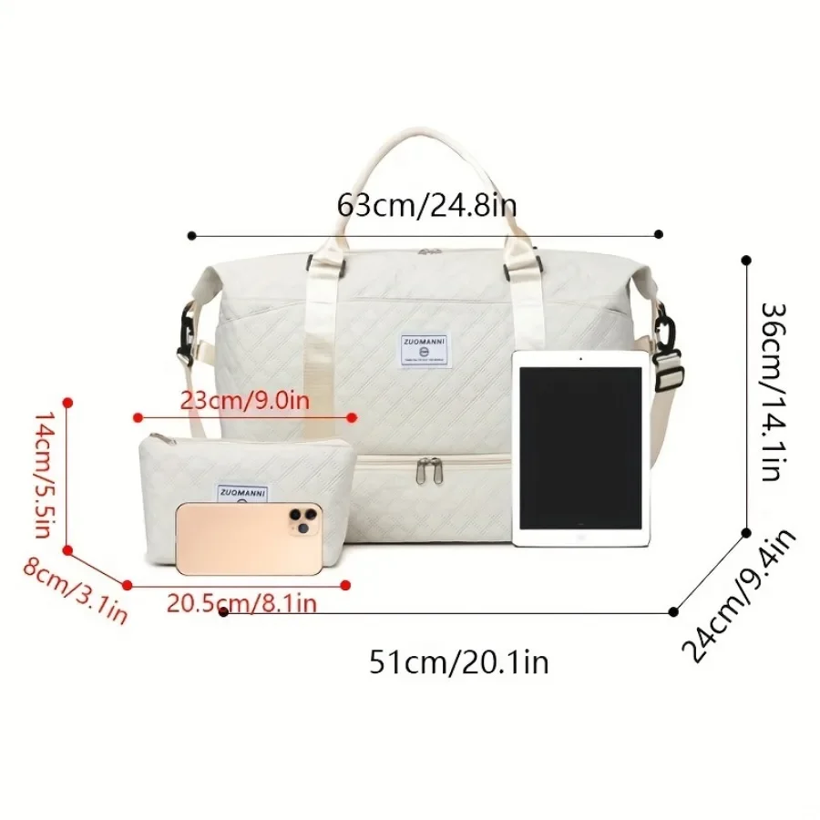 2個セット 大容量トラベルダッフルバッグ シューズコンパート - Weekender Bag Duffle のレビューと価格