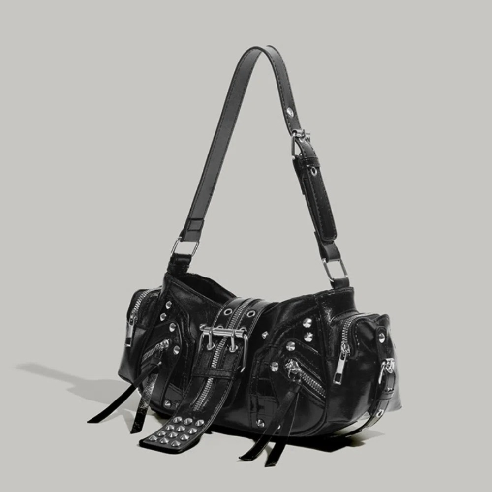 ラグジュアリーリベットショルダーバッグ、無地PUアンダーアー - Luxury Y2K Bags のレビューと価格