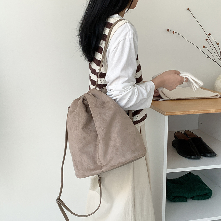 女性用フェイクスエードバケットバッグ,高級デザイナーハンドバ - Luxury Bags Korea のレビューと価格