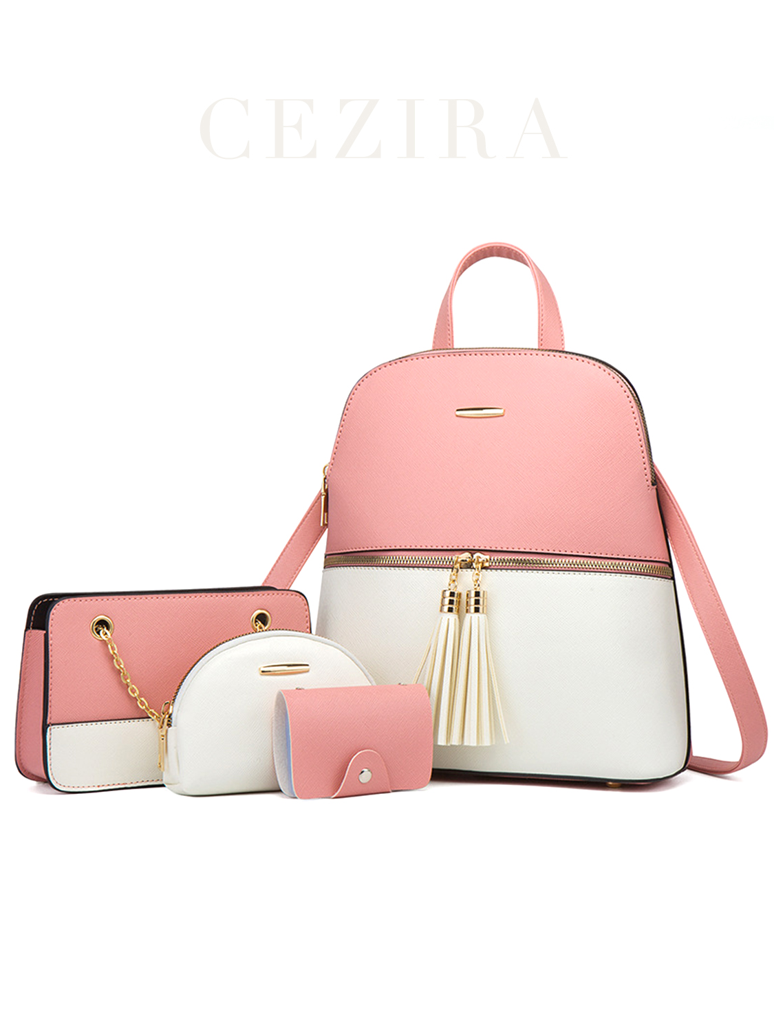 女性用PUビーガンレザーバックパック,デラックスタッセル,対 - Luxury Bags Vegan Leather のレビューと価格