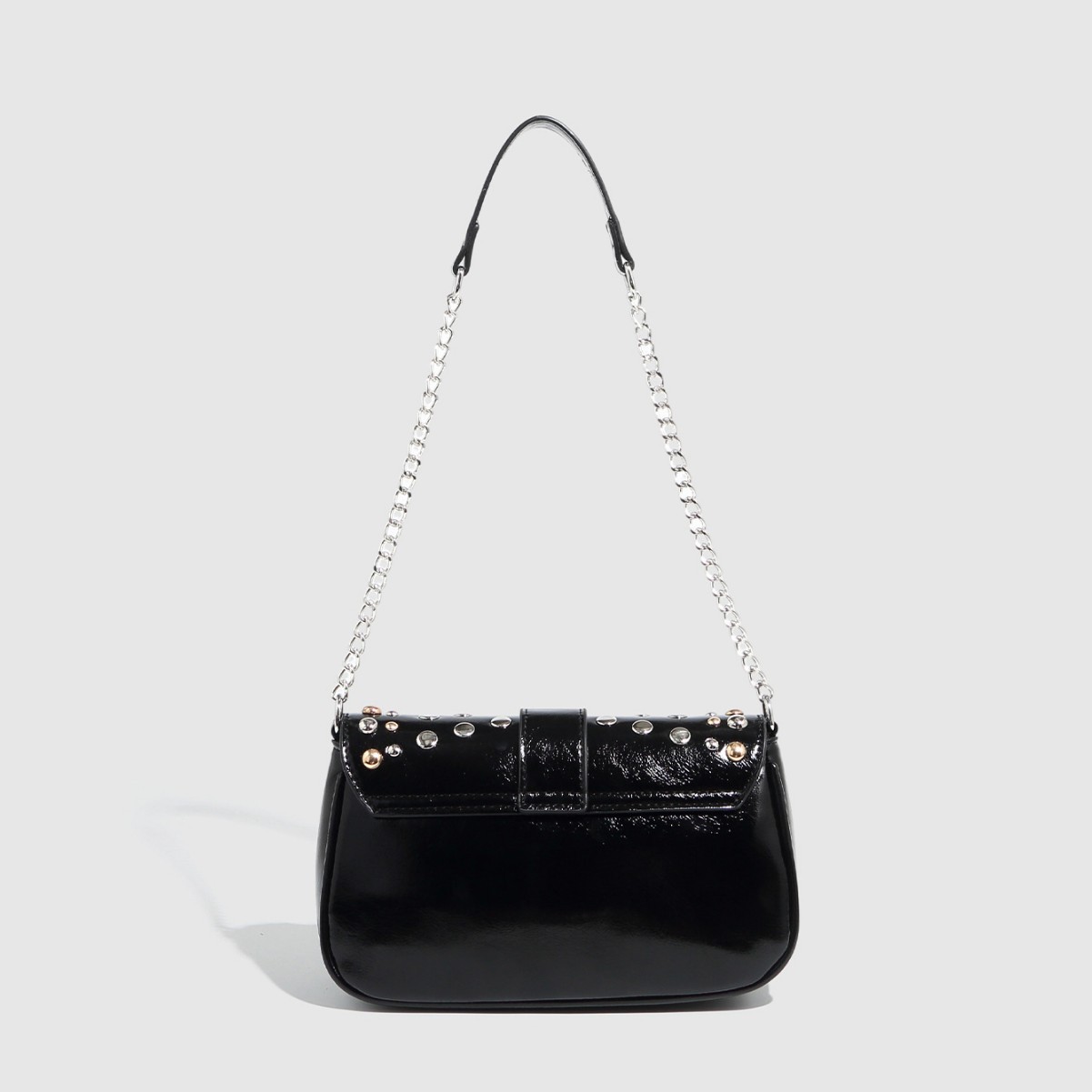 女性用PUレザーショルダーバッグ,リベットデザイン,高級脇毛 - Luxury Y2K Bags のレビューと価格
