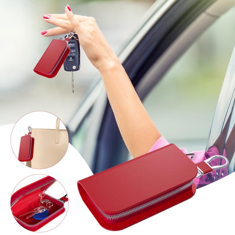ジッパー付きレザースマートカーキーフォブケース、盗難防止ホル - Luxury Bags Entry のレビューと価格
