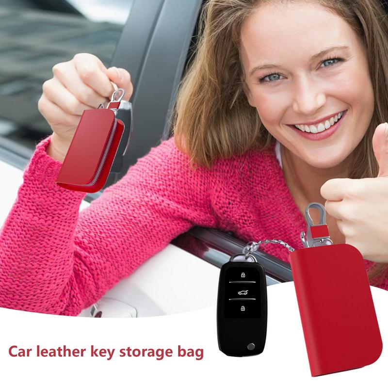 ジッパー付きレザースマートカーキーフォブケース、盗難防止ホル - Luxury Bags Entry のレビューと価格