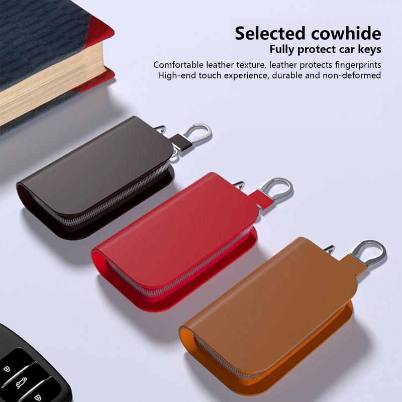 ジッパー付きレザースマートカーキーフォブケース、盗難防止ホル - Luxury Bags Entry のレビューと価格